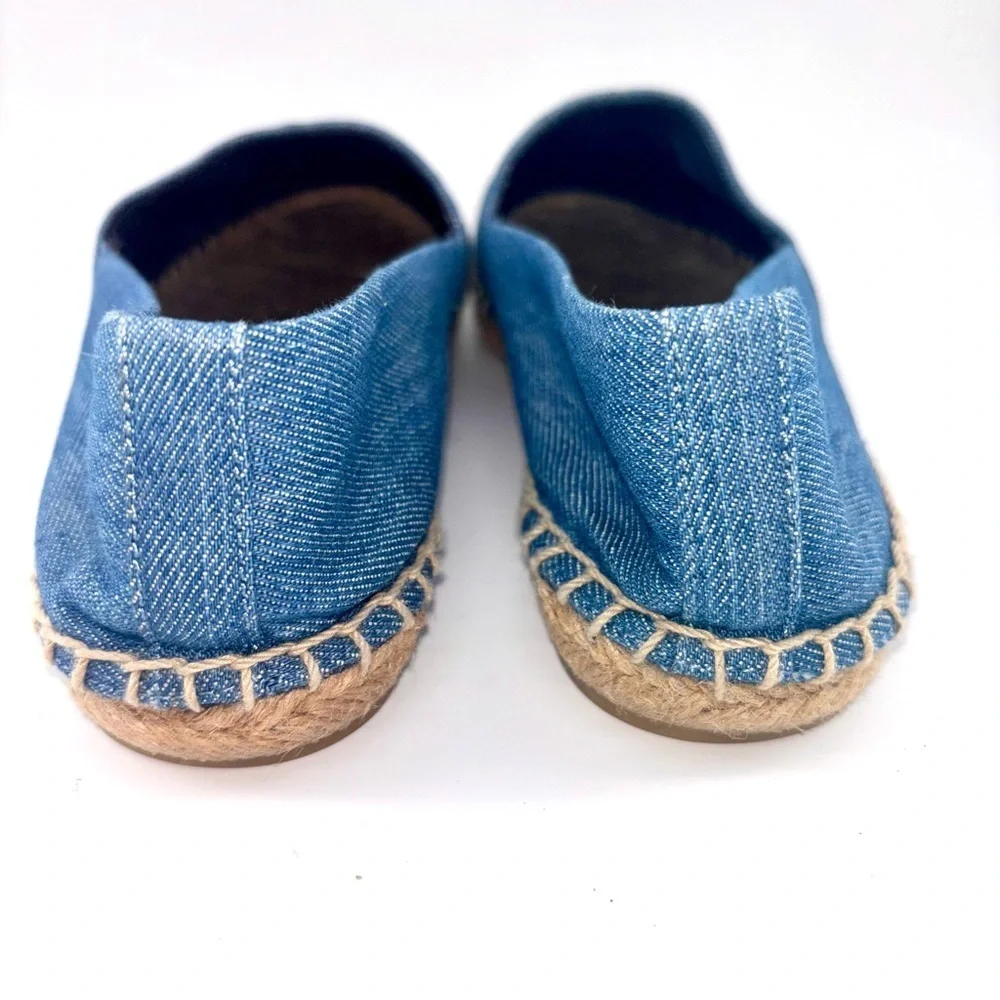 Tory Burch Color-Block Espadrilles in Denim Chambray Navy Leather